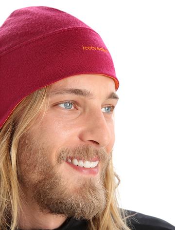 Cherry / Flash Women's Icebreaker Unisex Merino Quantum Beanie Hats | USA 1471QMAZ